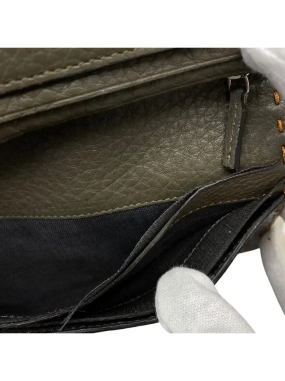 Fendi Selleria 7 M0186 Wallet Long Fold Leather Orange
